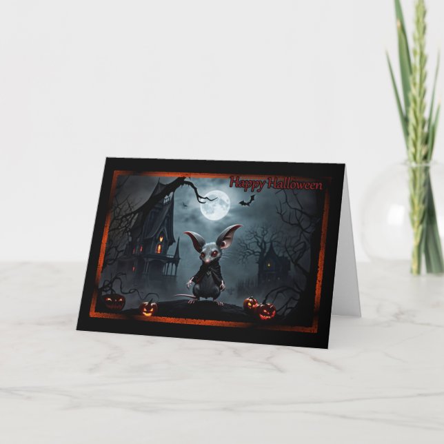 Carte Halloween Monstre Rat (Devant)