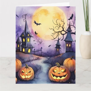 Carte Halloween Night Jack O’Lanterns Cimetière des chau