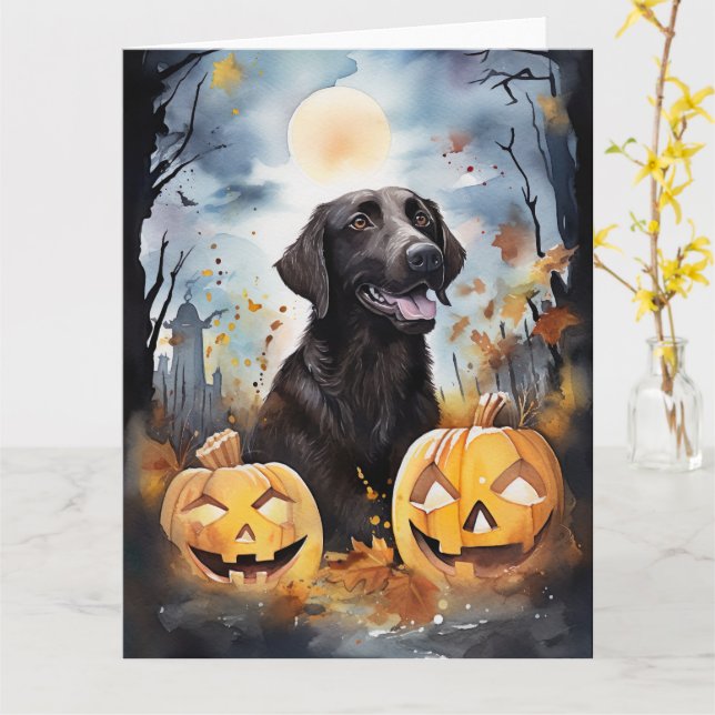 Carte Halloween Nouvelle-Écosse avec la peur Citrouille (Fleur jaune)