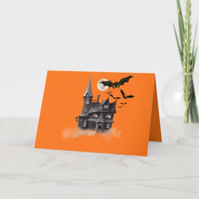 Carte Halloween orange fangstasé (Devant)