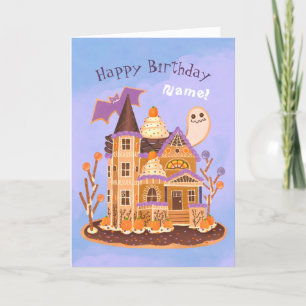 Carte Halloween pain d'épices Maison hantée
