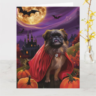 Carte Halloween Pekingese Vampire Citrouilles effroi