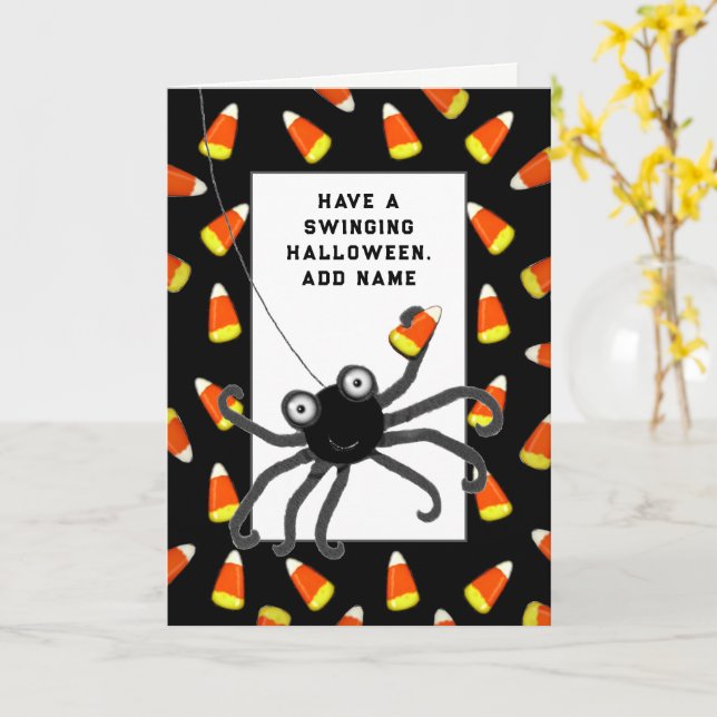 Carte Halloween personnalisé (Fleur jaune)