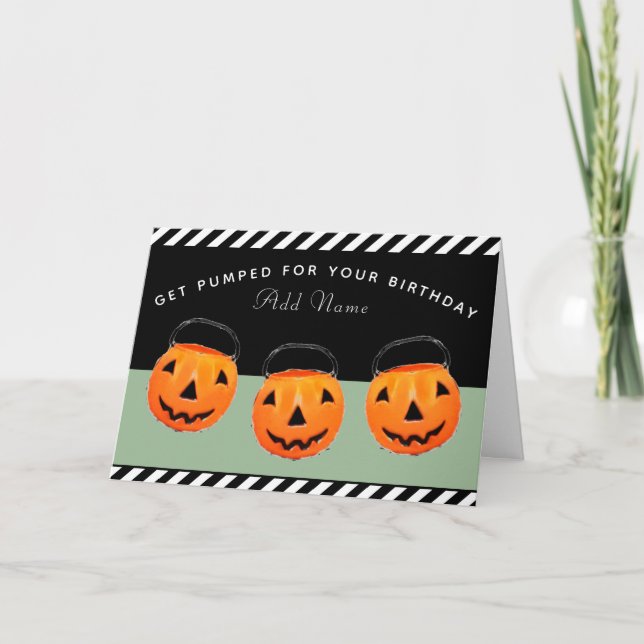 Carte Halloween personnalisé Octobre Anniversaire (Devant)
