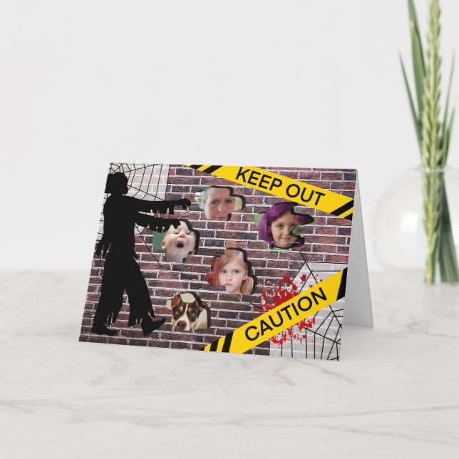 Carte Halloween personnalisée avec photos de famil (Devant)