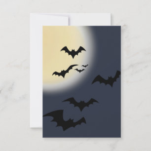 Carte Halloween Pleine Lune Avec Chauves-Souris