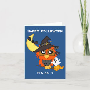 Carte Halloween pour les enfants de choux chauds