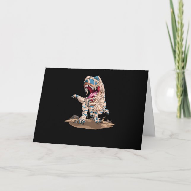 Carte Halloween pour les garçons Dinosaur T rex maman Pu (Devant)