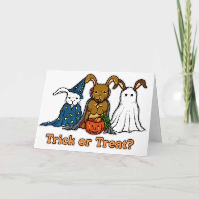Carte Halloween Rabbits Trick ou le traitement (Devant)
