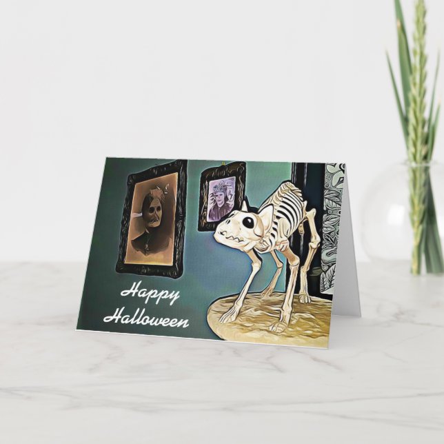 Carte Halloween Rats, Skeletons et Witches (Devant)