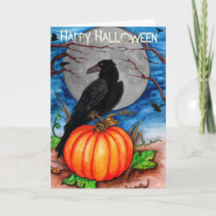 Carte Halloween Raven