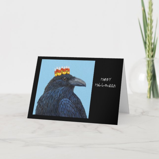 Carte Halloween raven (Devant)