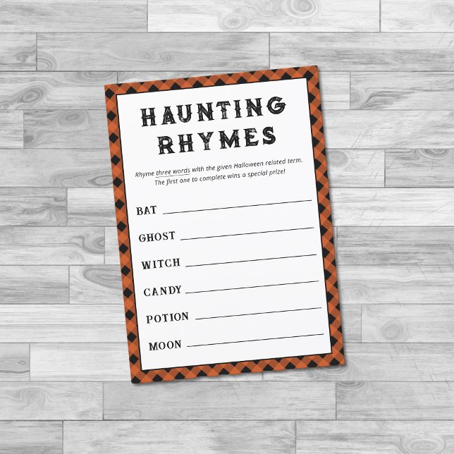Carte Halloween rim mots jeu Halloween Party (Créateur téléchargé)
