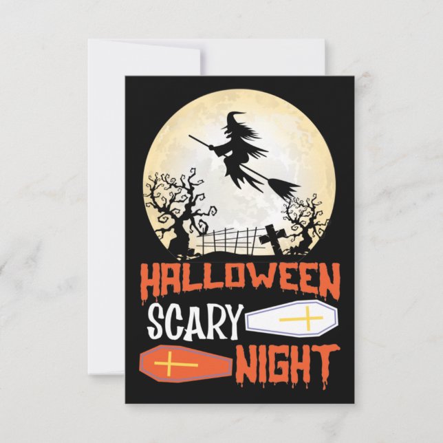 Carte Halloween Scary Night Sorcière Déplaisante H (Devant)