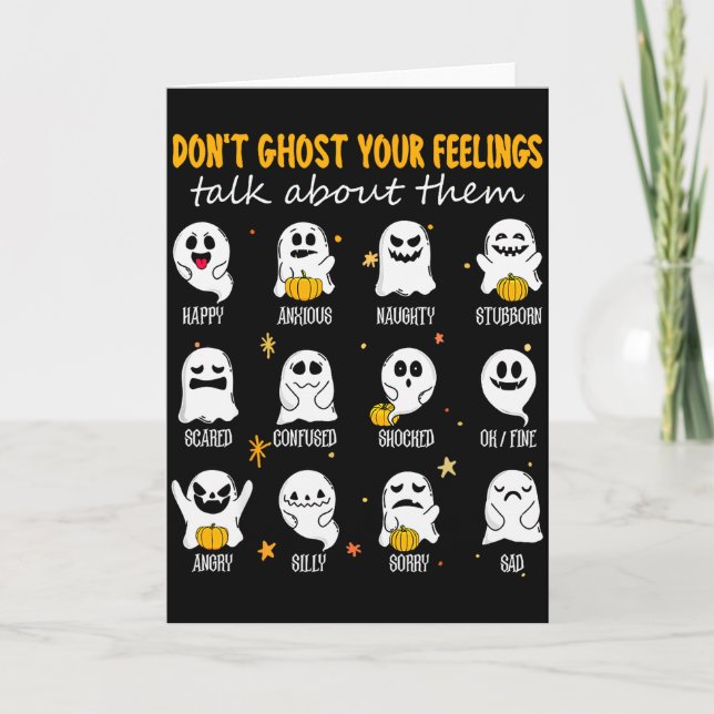 Carte Halloween School Counselor Don't Ghost Your Feelin (Devant)