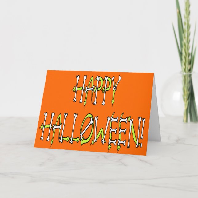 Carte Halloween serpents et os Texte (Devant)