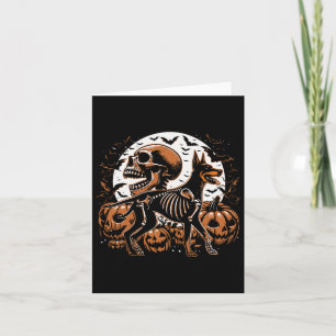 Carte Halloween Skeleton Walking Skeletal Doberman Chien