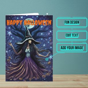 Carte Halloween sorcière séduisante