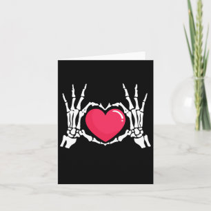 Carte Halloween squelette coeur main