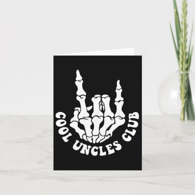 Carte Halloween Squelette Cool Uncles Club Retro Uncle F (Devant)