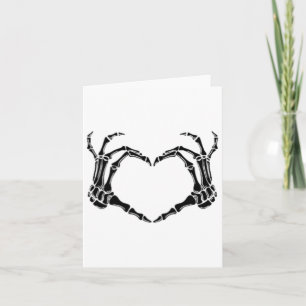 Carte Halloween Squelette Mains de coeur