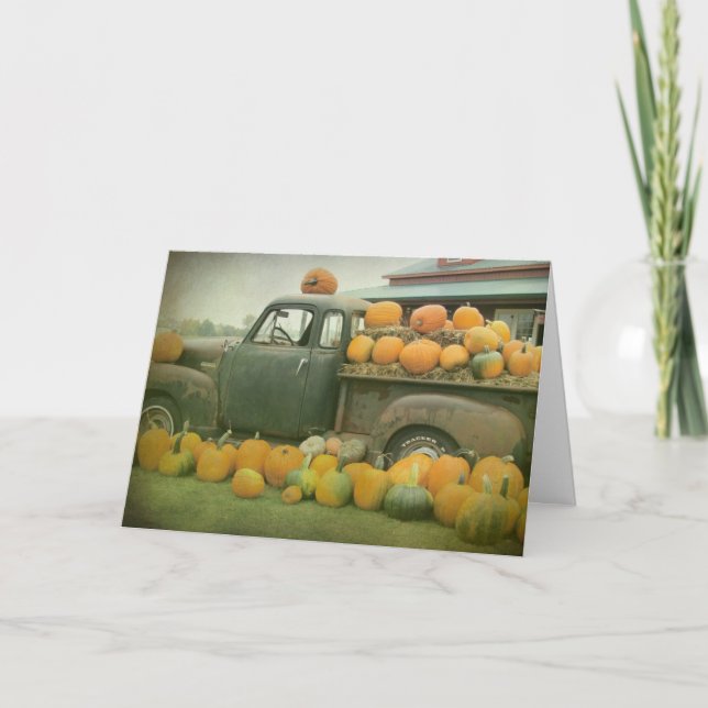 Carte Halloween sur le camion Citrouille (Devant)