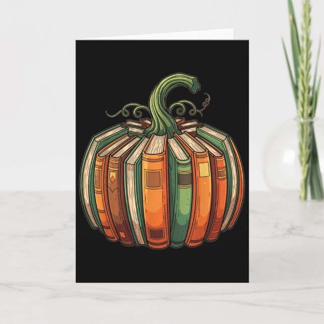 Carte Halloween Teacher Shirts Fall Pumpkin Fall Book Sh (Devant)