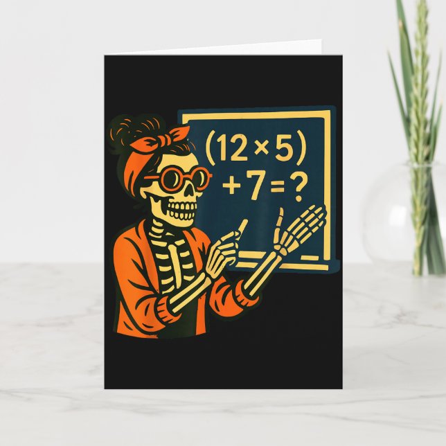 Carte Halloween Teacher Six Seven Meme 6 7 Skeleton Soky (Devant)
