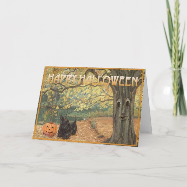 Carte Halloween Terrier Écossais (Devant)
