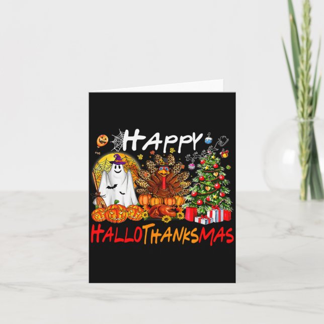 Carte Halloween Thanksgiving Christmas Turkey Happy Hall (Devant)