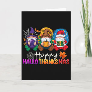 Carte Halloween Thanksgiving Noël Joyeux Hallomerci