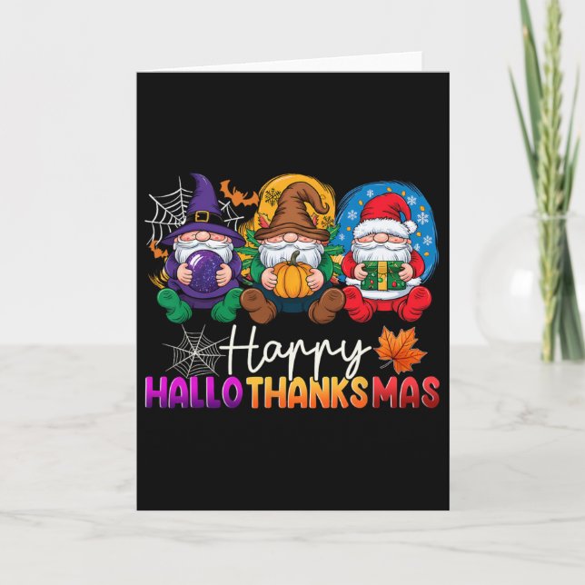 Carte Halloween Thanksgiving Noël Joyeux Hallomerci (Devant)