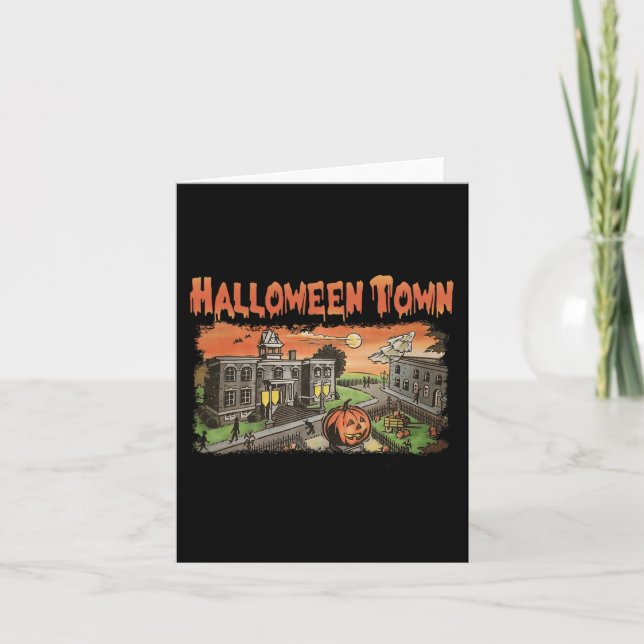 Carte Halloween Town EST 1998 Halloween Party Cute Hallo (Devant)