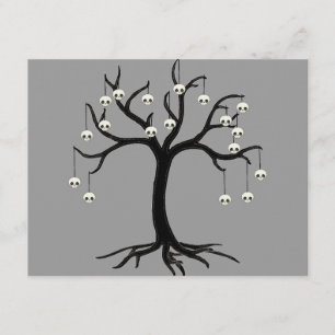 Carte Halloween Tree with Cute Skull