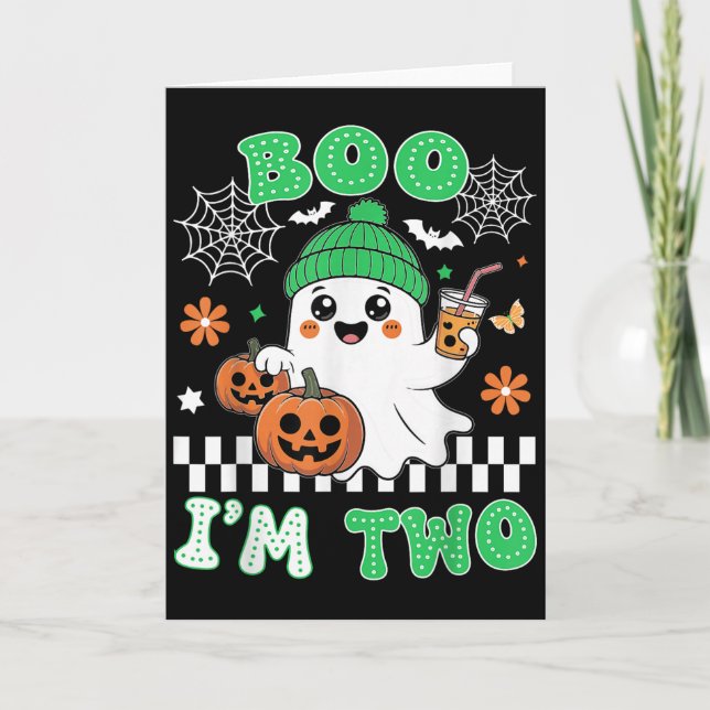 Carte Halloween Two Birthday Boo Im Two Groovy Birthday  (Devant)