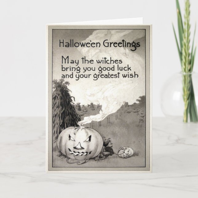 Carte Halloween vintage (Devant)