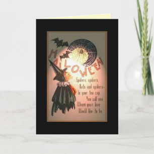 Carte Halloween vintage "charme d'amour "