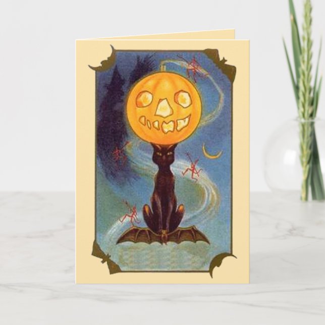 Carte Halloween Vintage éffrayante (Devant)