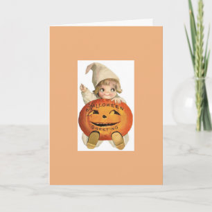 Carte Halloween vintage - le petit citrouille le plus