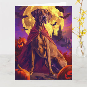 Carte Halloween Vizsla Vampire Citrouilles effroi