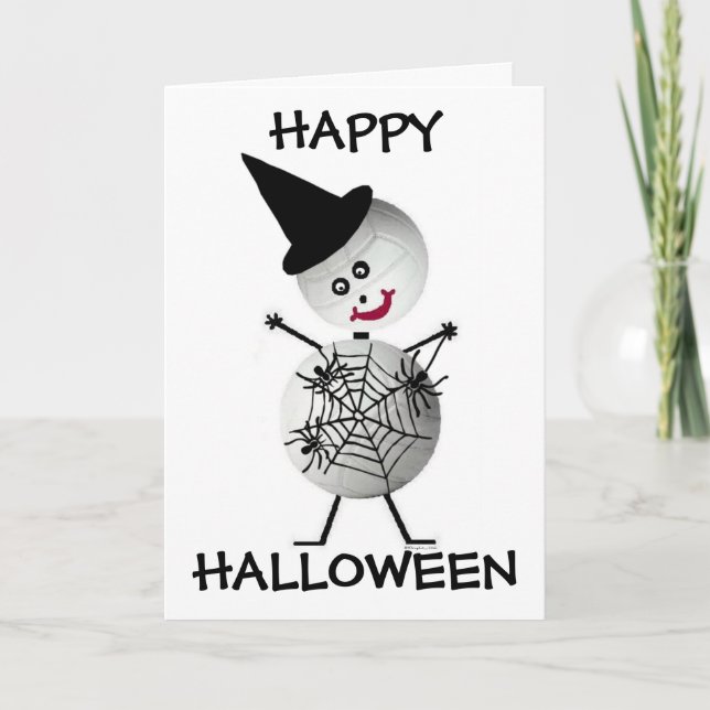 Carte Halloween volleyball (Devant)