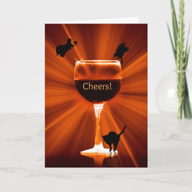 Carte Halloween Wine Happy (Devant)