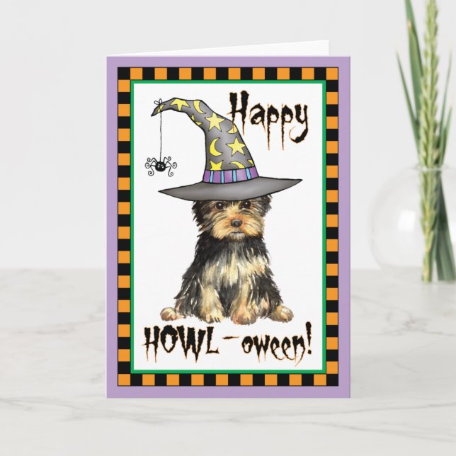 Carte Halloween Yorkie (Devant)