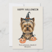 Carte Halloween Yorkshire Terrier | Yorkie spiritu