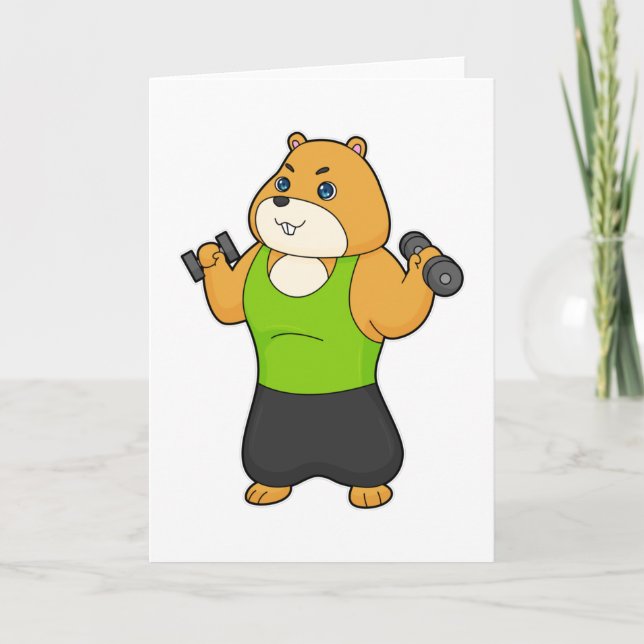 Carte Haltère de fitness pour hamster (Devant)