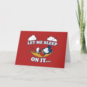 Carte Hamac de Mickey Mouse "Laissez-moi dormir dessus…"