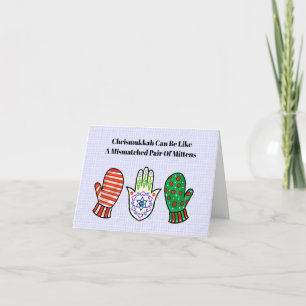 Carte Hamsa et Mittens Chrismukkah