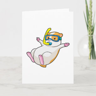 Carte Hamster à la plongée avec lunettes de natation