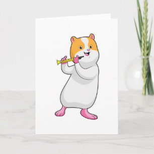 Carte Hamster à Musique avec Flûte