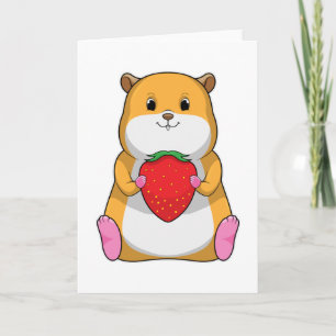 Carte Hamster aux fraises